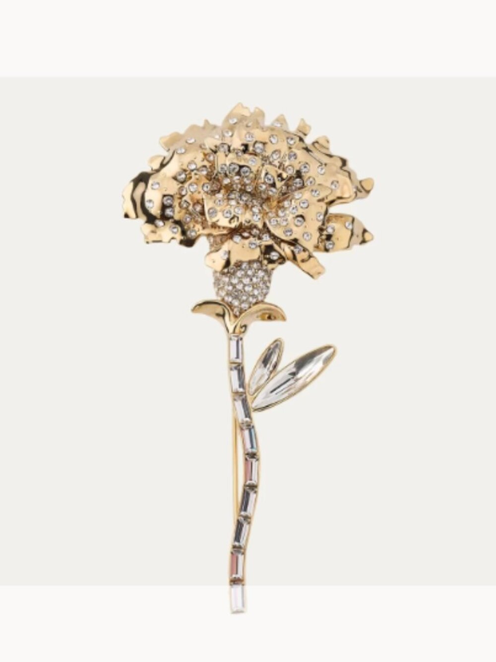 McQueen Crystal NIB Carnation Stem Brooch (ORIG. $890)